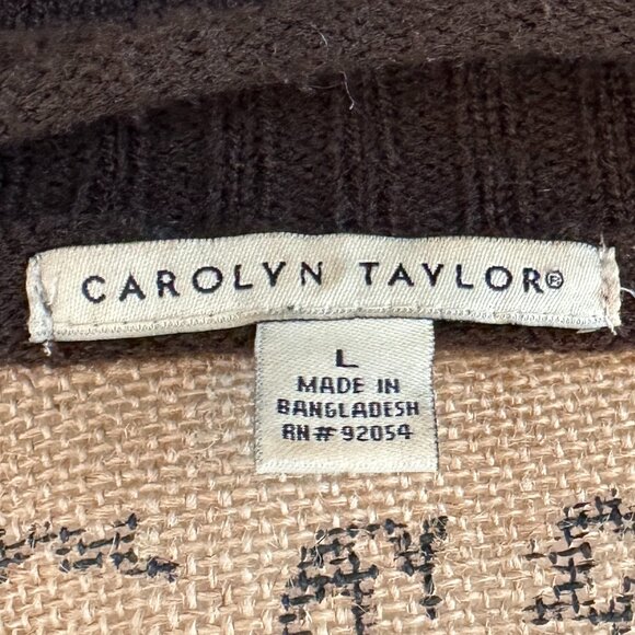 Carolyn Taylor Women’s Brown Button-Front Cardigan Sweater – Size L - Picture 5 of 5
